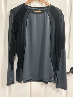 Kerrits First Pass Base Layer Shirt Gray Black Equestrian Kwikwarm XL